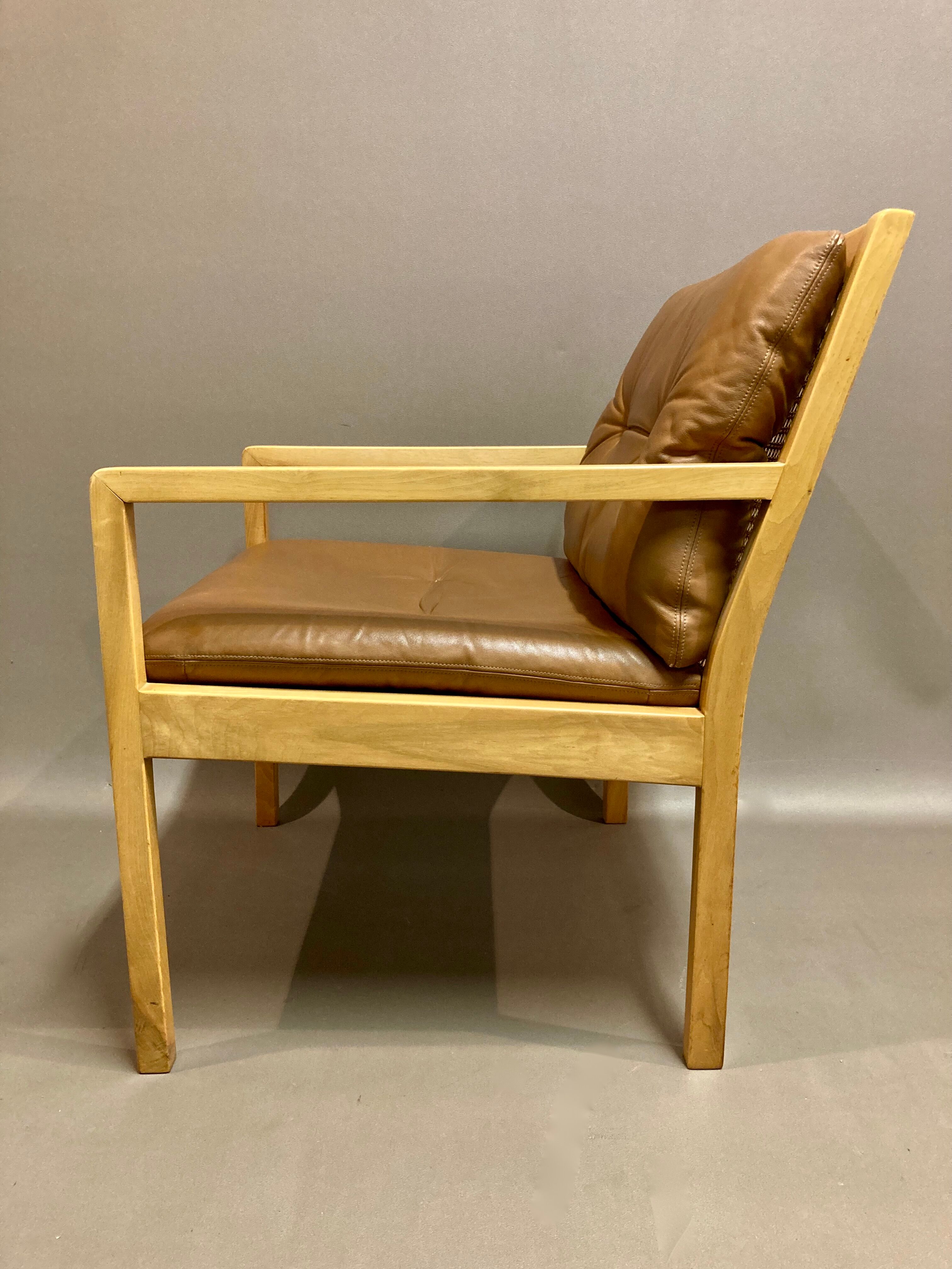 Scandinavian design leather armchair "Bernt Petersen" 1960