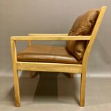 Scandinavian design leather armchair "Bernt Petersen" 1960