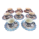 Set of 8 ceramic Quimper cups and under cups