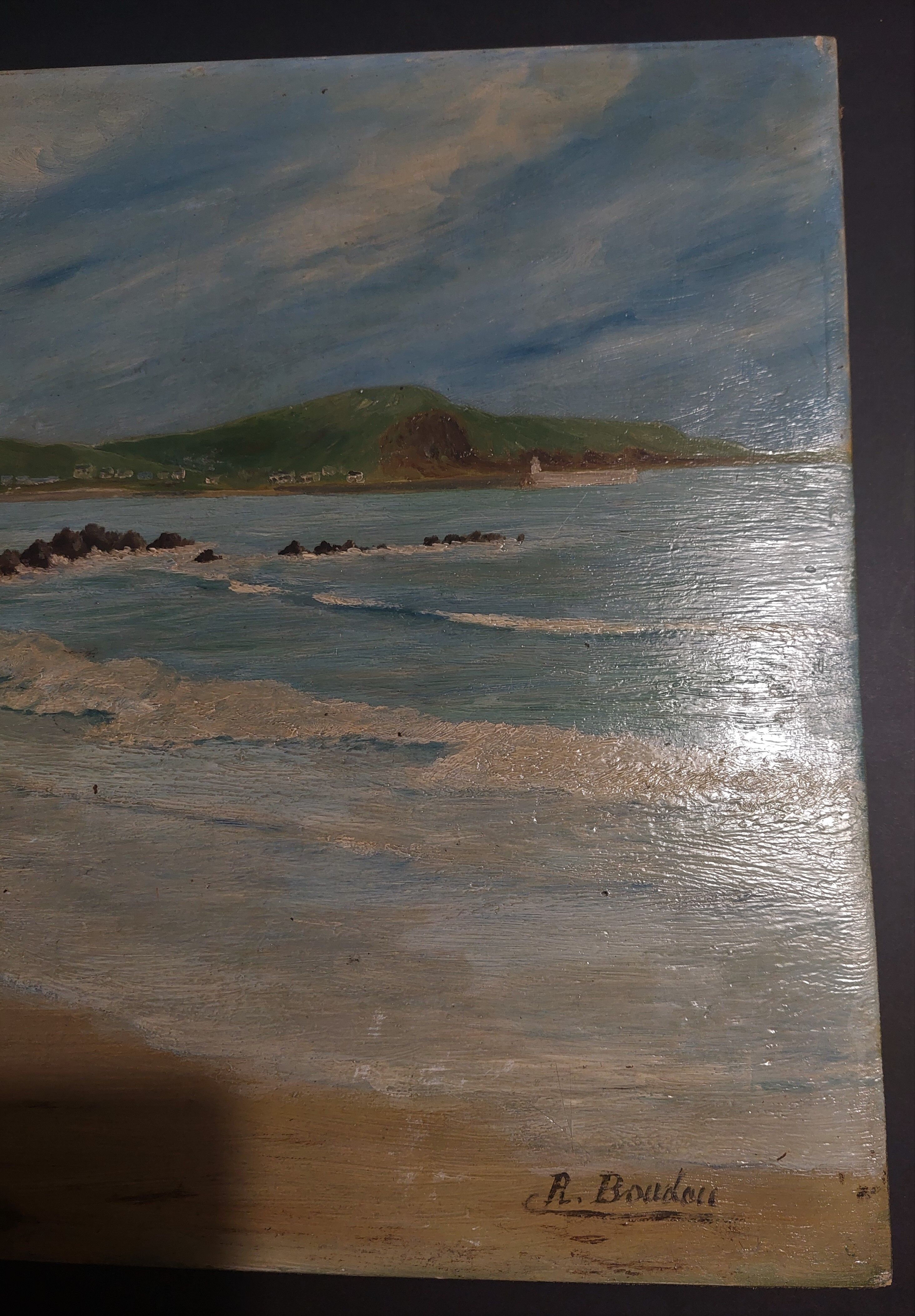 Painting oil on marine panel signed