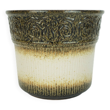 Scheurich mid century planter ceramic flower pot relief pattern model no. 809-18