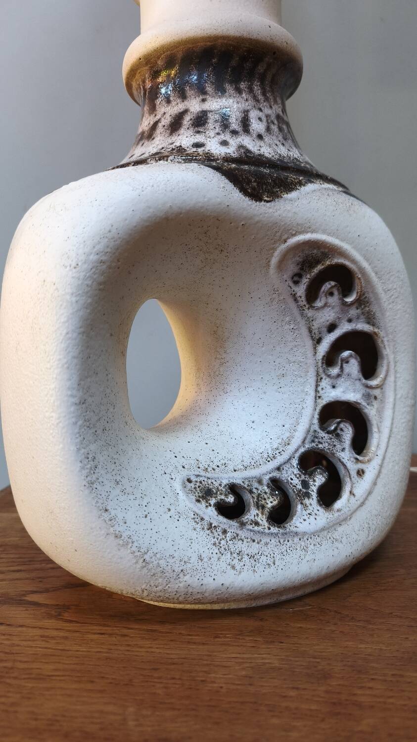 Fat Lav perforated ceramic lamp - vintage 1970