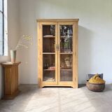 Glass cabinet or display case in pine 1950