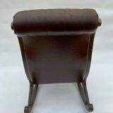 English 1960 english brown leather rocking chair