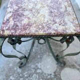 Vintage 1960s wrought iron and marble coffee table