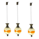 Set of 3 Space Age Pendant Lights in White Opaline Glass, Italy, 1970s