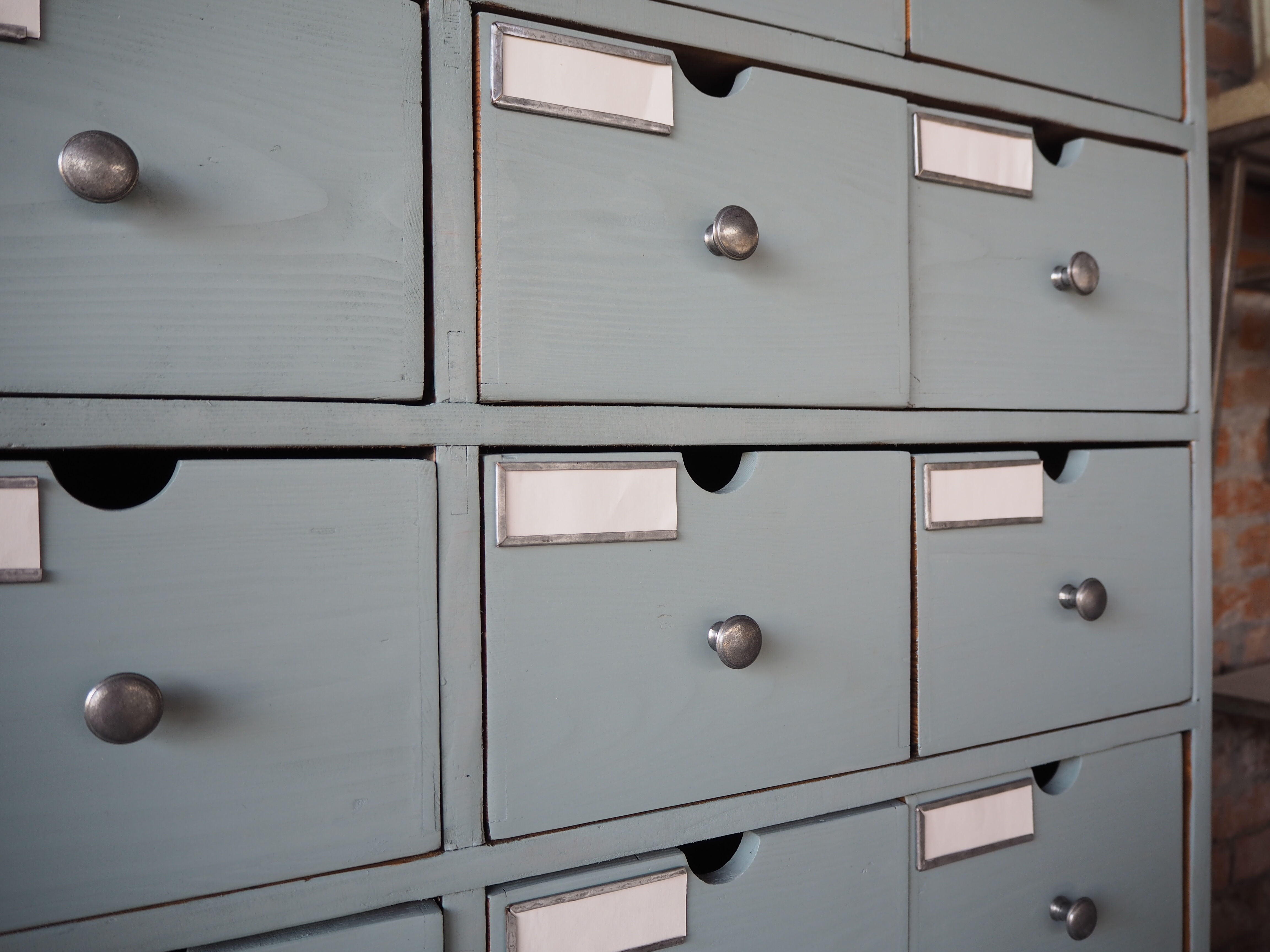Vintage industrial wooden chest of drawers