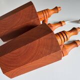 Vintage Swedish wall sconces in pine, 1970s, set of 2