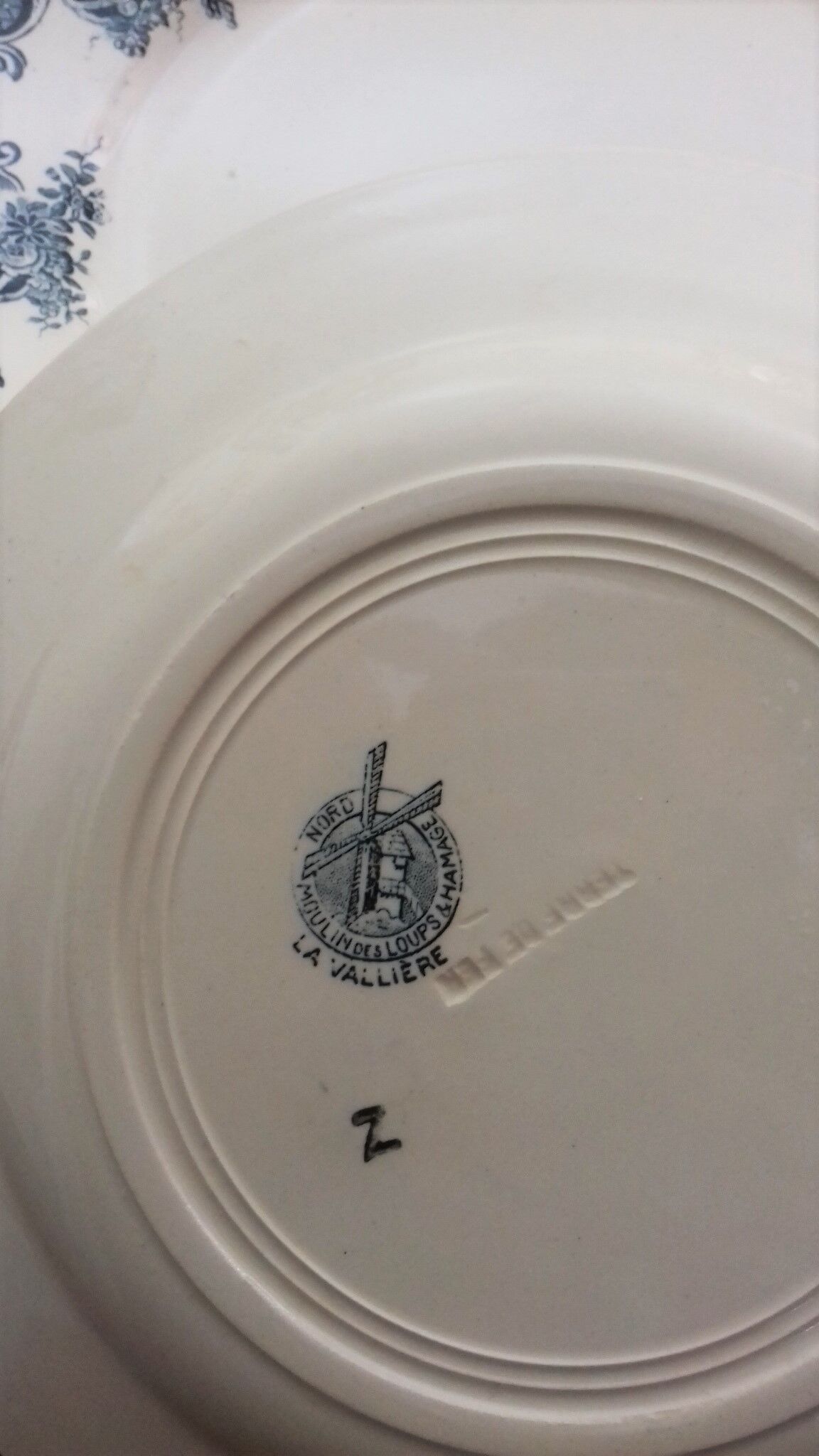 Lot 10 plates Plate Terre de Fer Bleu Moulin des Loups La Vallière
