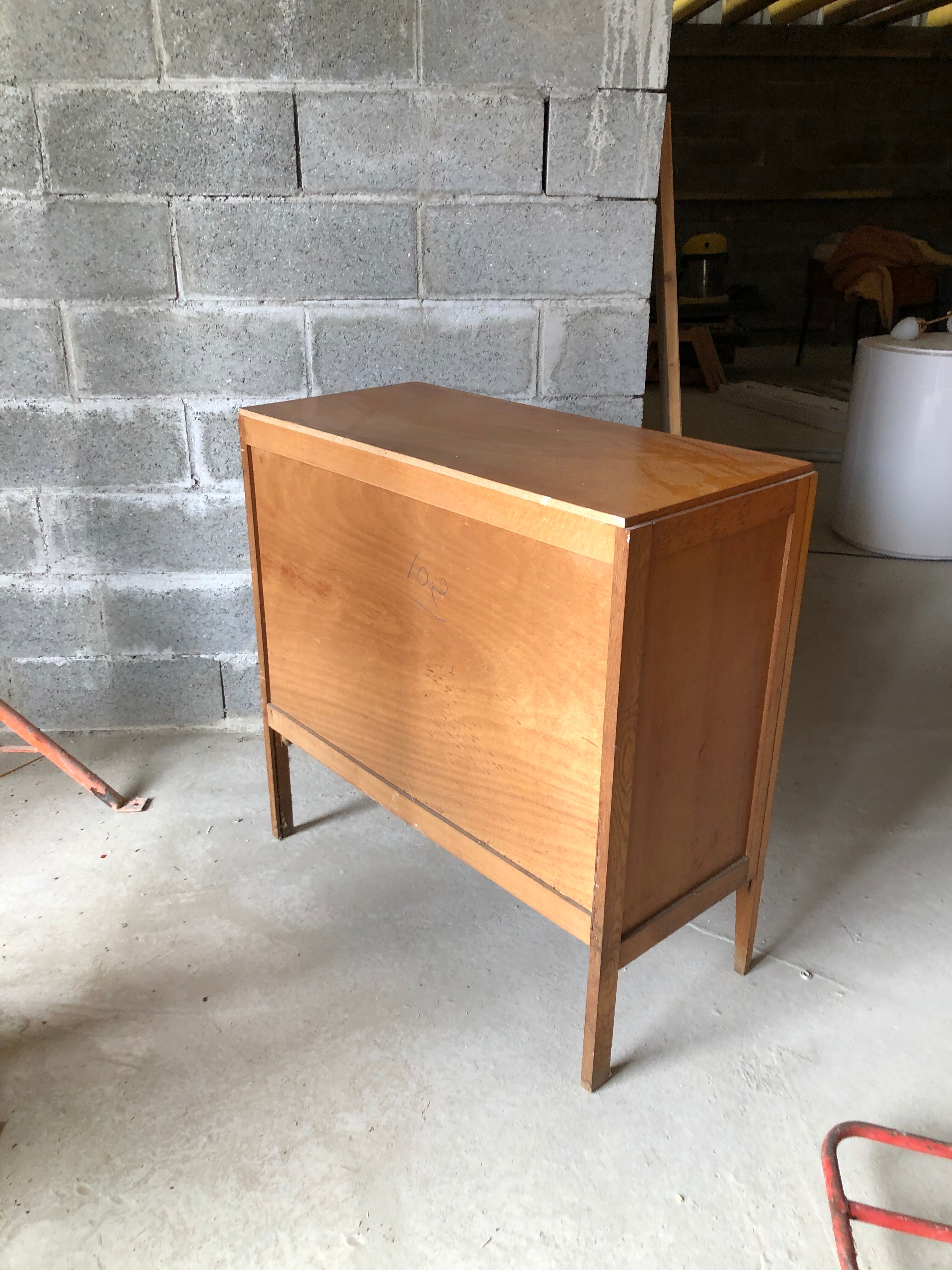 Vintage chest of drawers light oak compass feet