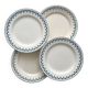 4 flat plates in “Barbeaux” ironstone, Clairefontaine earthenware