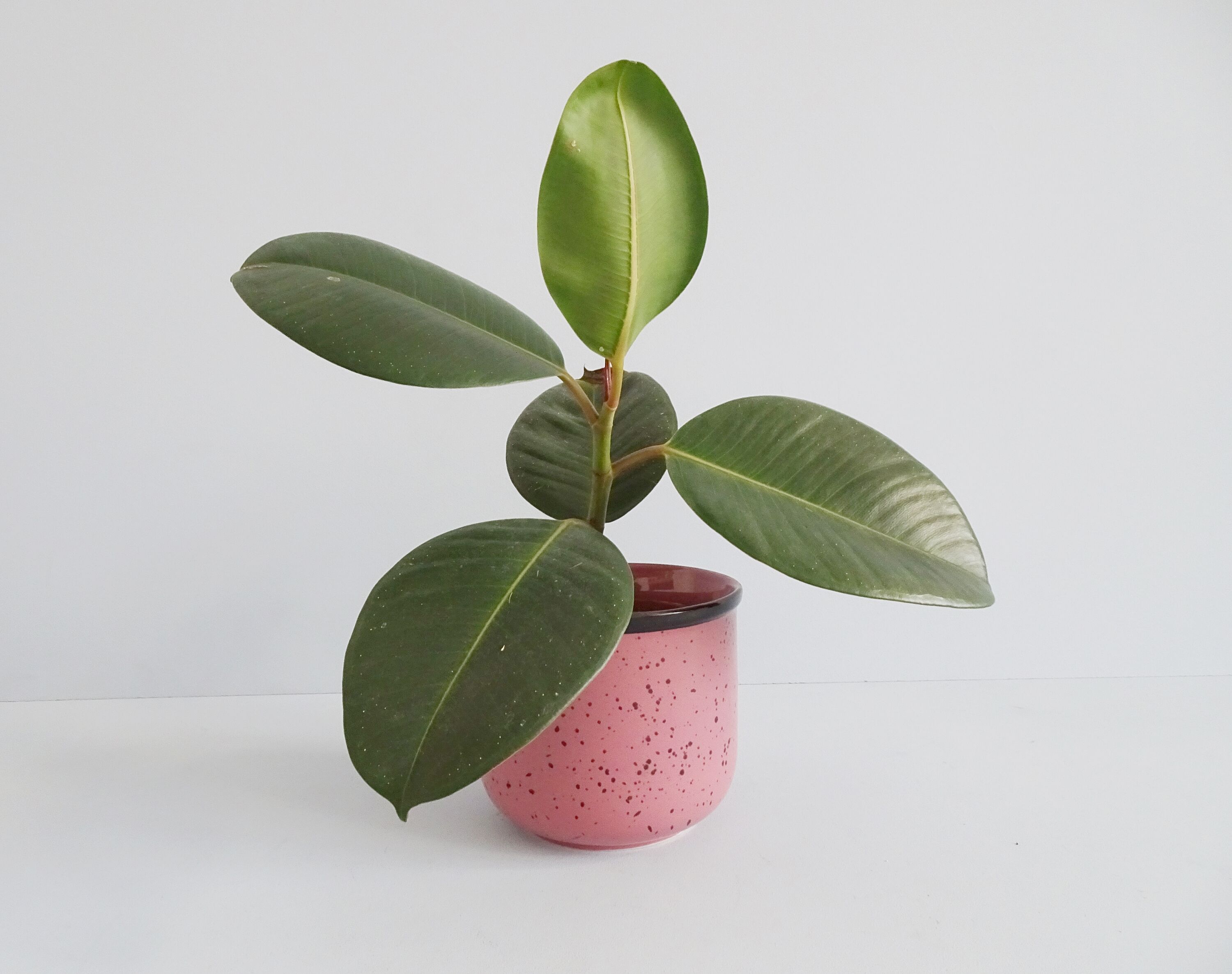 Flowerpot pink with terrazzo pattern, ceramic planter pink, plant pot 80s