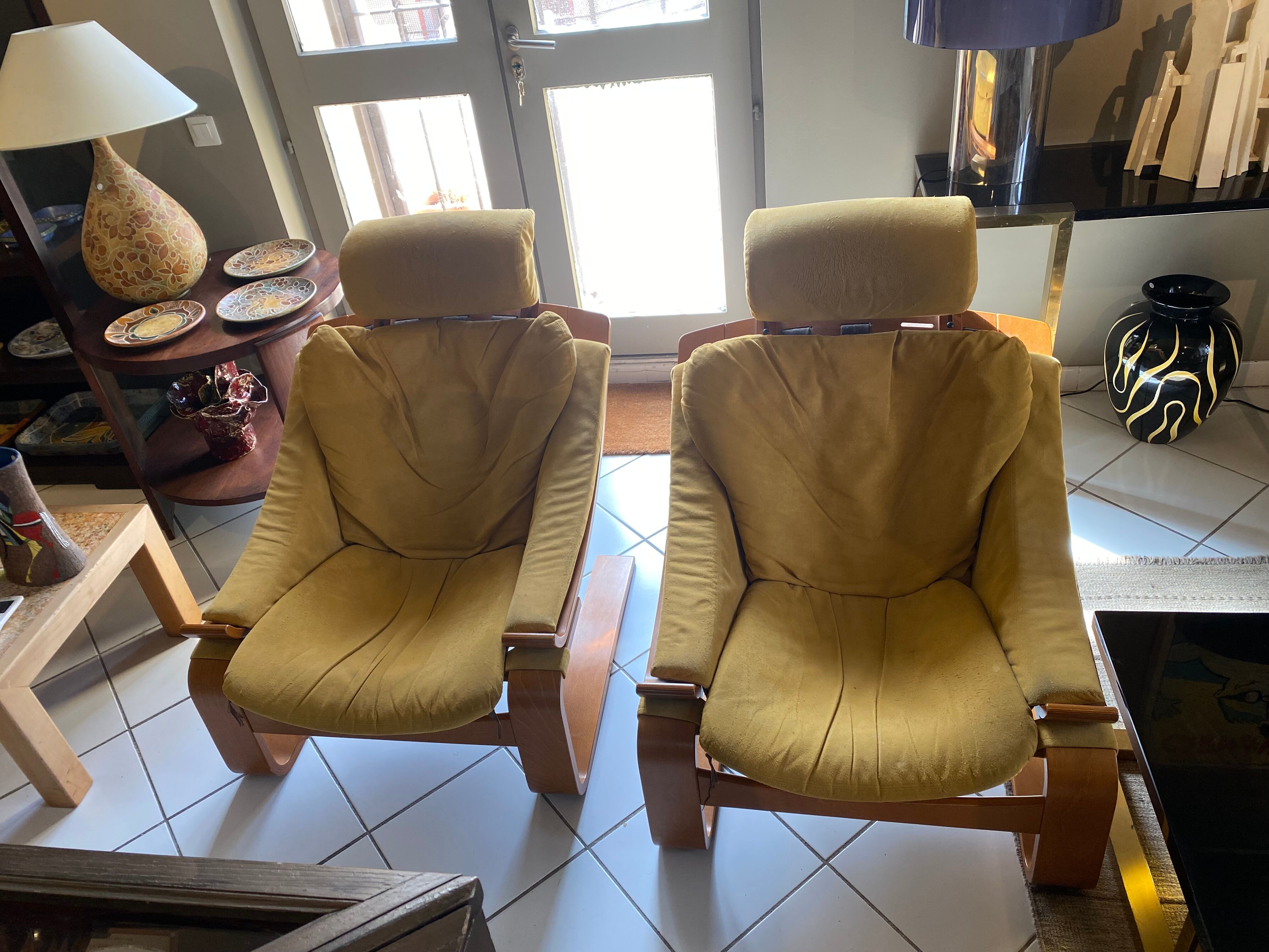 Pair of armchairs Nelo Mobele, Åke Fribytter