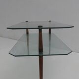 Table low vintage two-story glass 1950 s