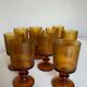 Set of 10 1970 glasses in molded glass tree wood