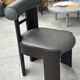 Set of 2 TAHANAN chairs in solid wood and leather, handmade Philippine design.
