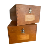 Set of 2 wooden plug boxes
