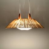 Raffia Bast and Teak Pendant Lamp from Temde