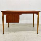 Danish Petite Teak & Beech Desk, 1950s.