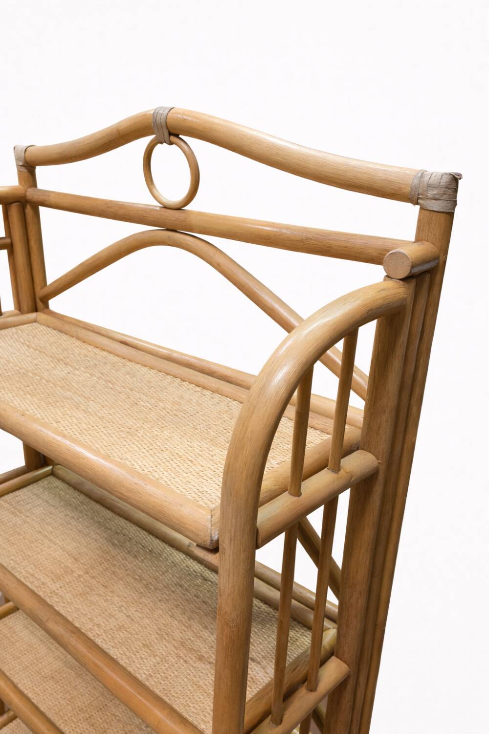 Vintage bamboo shelf – Handmade – Removable trays