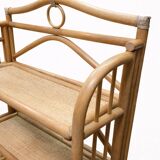 Vintage bamboo shelf – Handmade – Removable trays