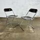 Italian Plia folding chairs brown by Giancarlo Piretti for Castelli