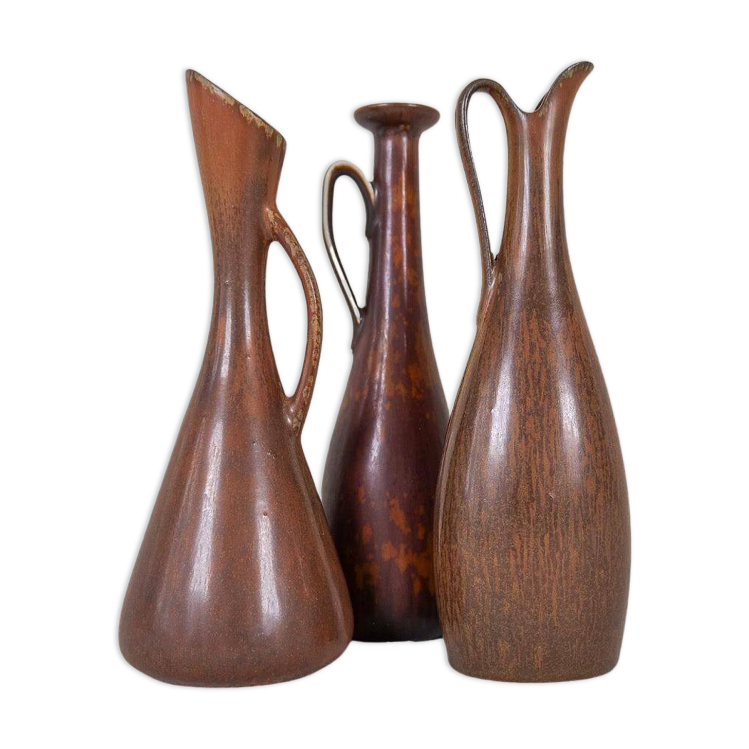 Mid-century modern set of 3 ceramic pieces by Rörstrand Gunnar Nylund, Sweden, 1950s.