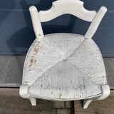 Vintage mulched stool painted white