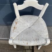 Vintage mulched stool painted white