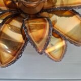 Pair of floral wall sconces in brass, Maison Jansen, 1970.