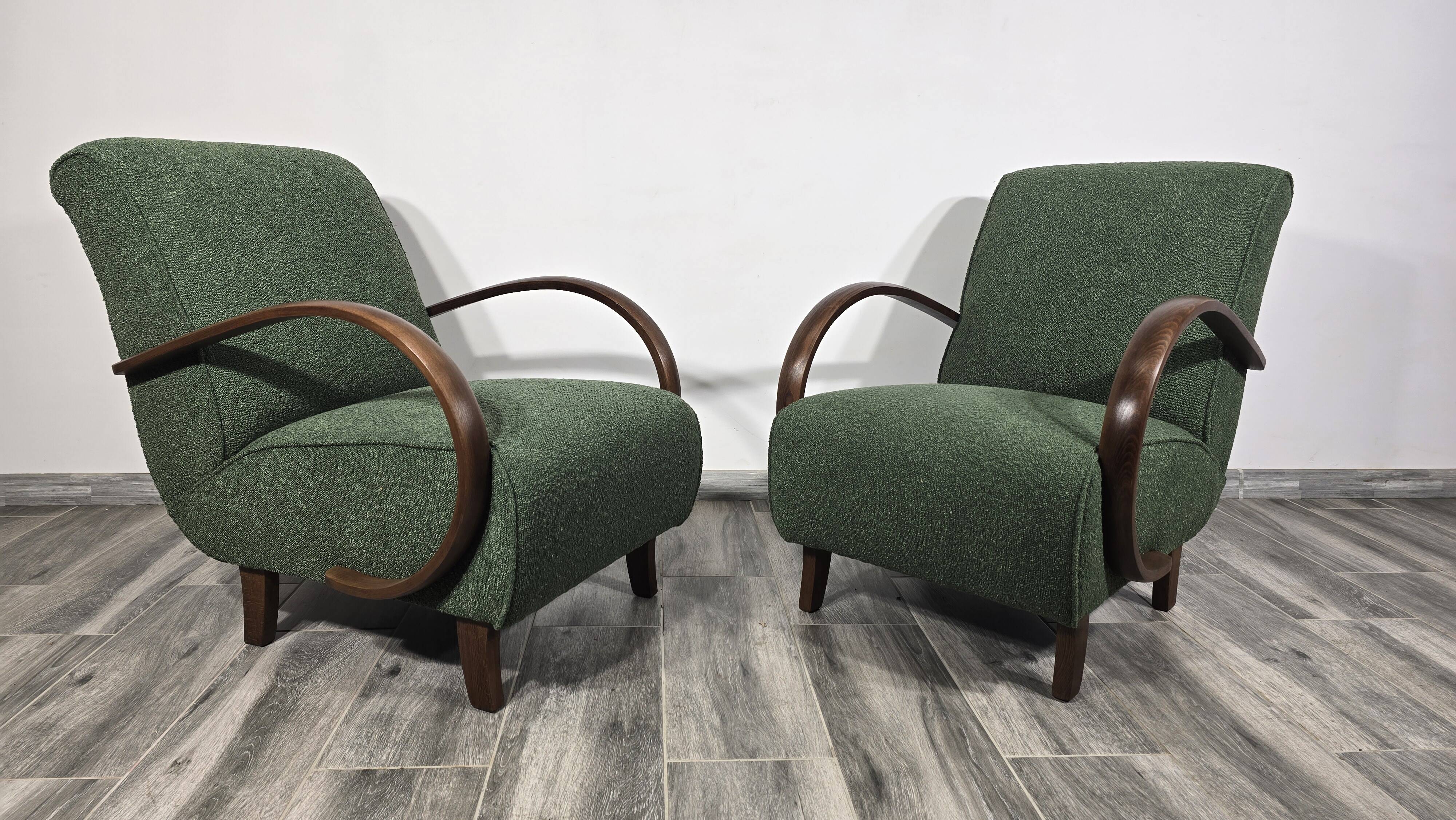 Fauteuils de Jindrich Halabala, années 1940, ensemble de 2