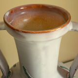 Large vase in glazed ceramic and "fat lava", signed Bruno Dose, design from the 50s/60s