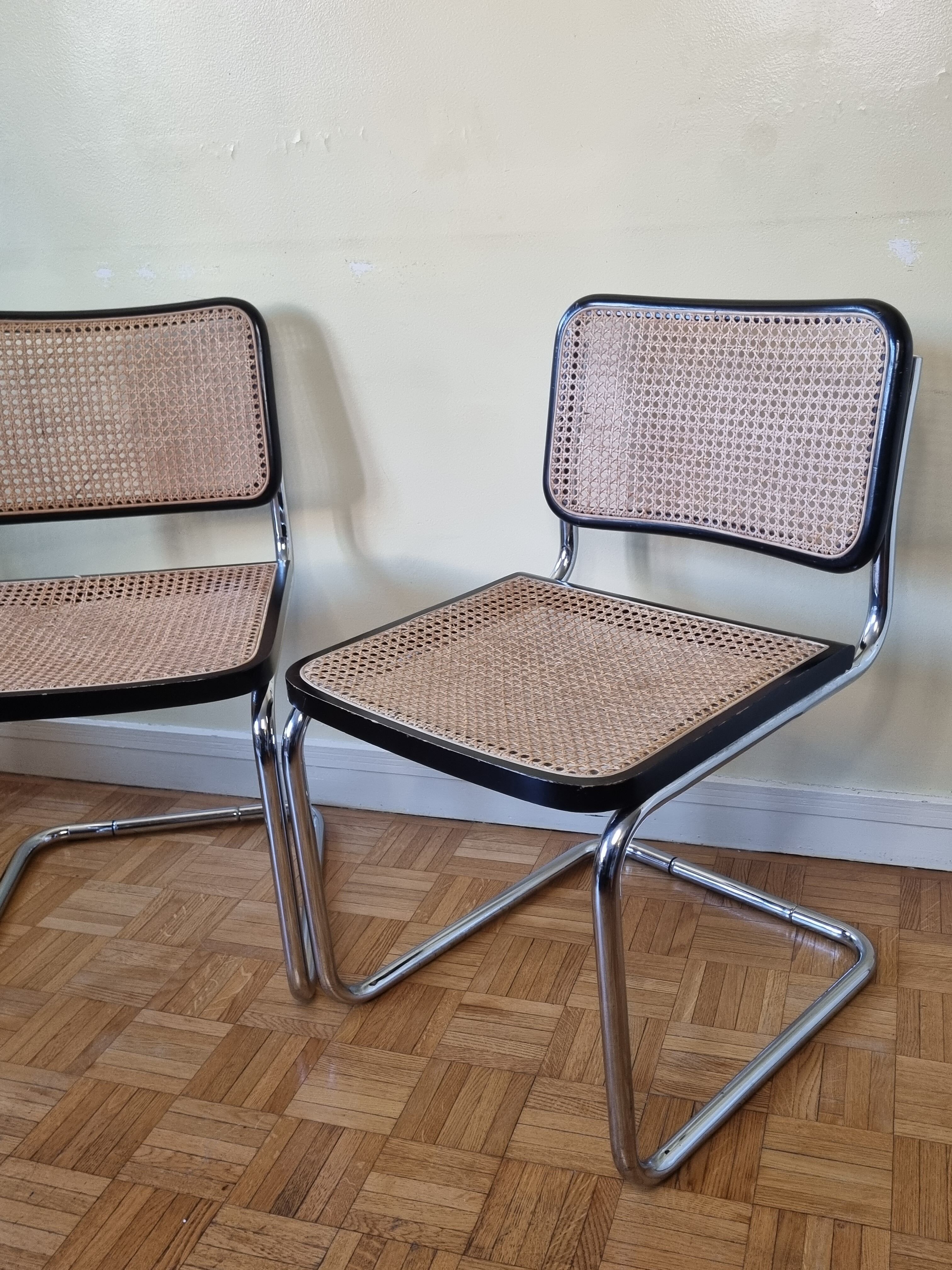 Pair of chairs designed Bauhaus style, 80s, made in Italy