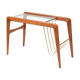 Danish teak & glass coffee table with rack, Denmark, 1960s