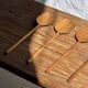 Salad server or flat-ended slotted spatula in teak L30 D9x8