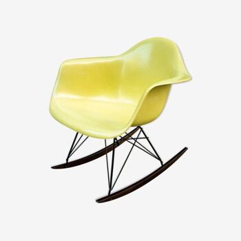 Rocking-chair Eames vintage by Herman Miller - Lemon Yellow