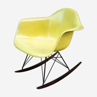 Rocking-chair Eames vintage by Herman Miller - Lemon Yellow