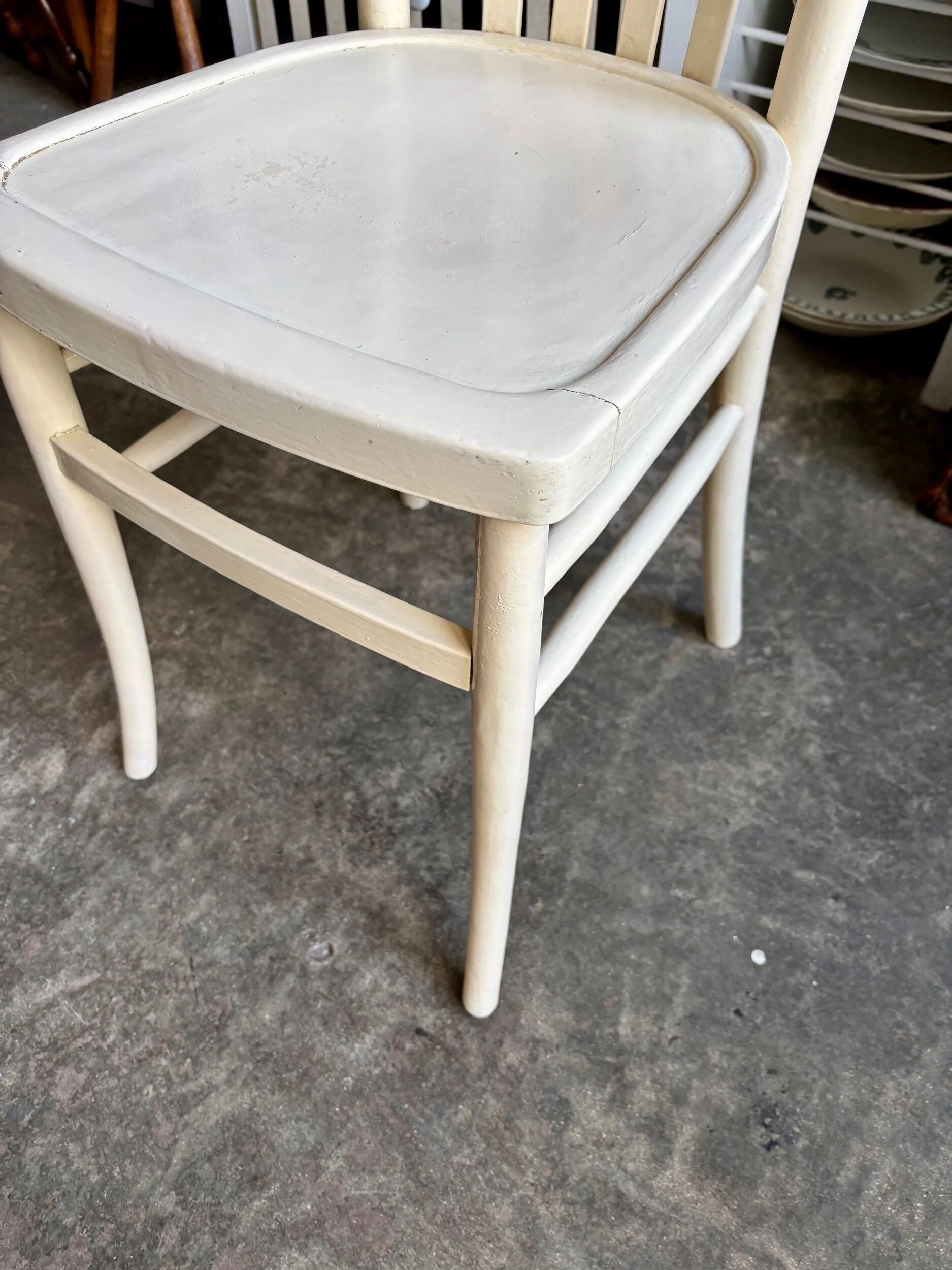 Beige bent beech bistro chair no. 2