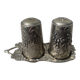 Silver-plated metal vine-shaped salt and pepper shakers