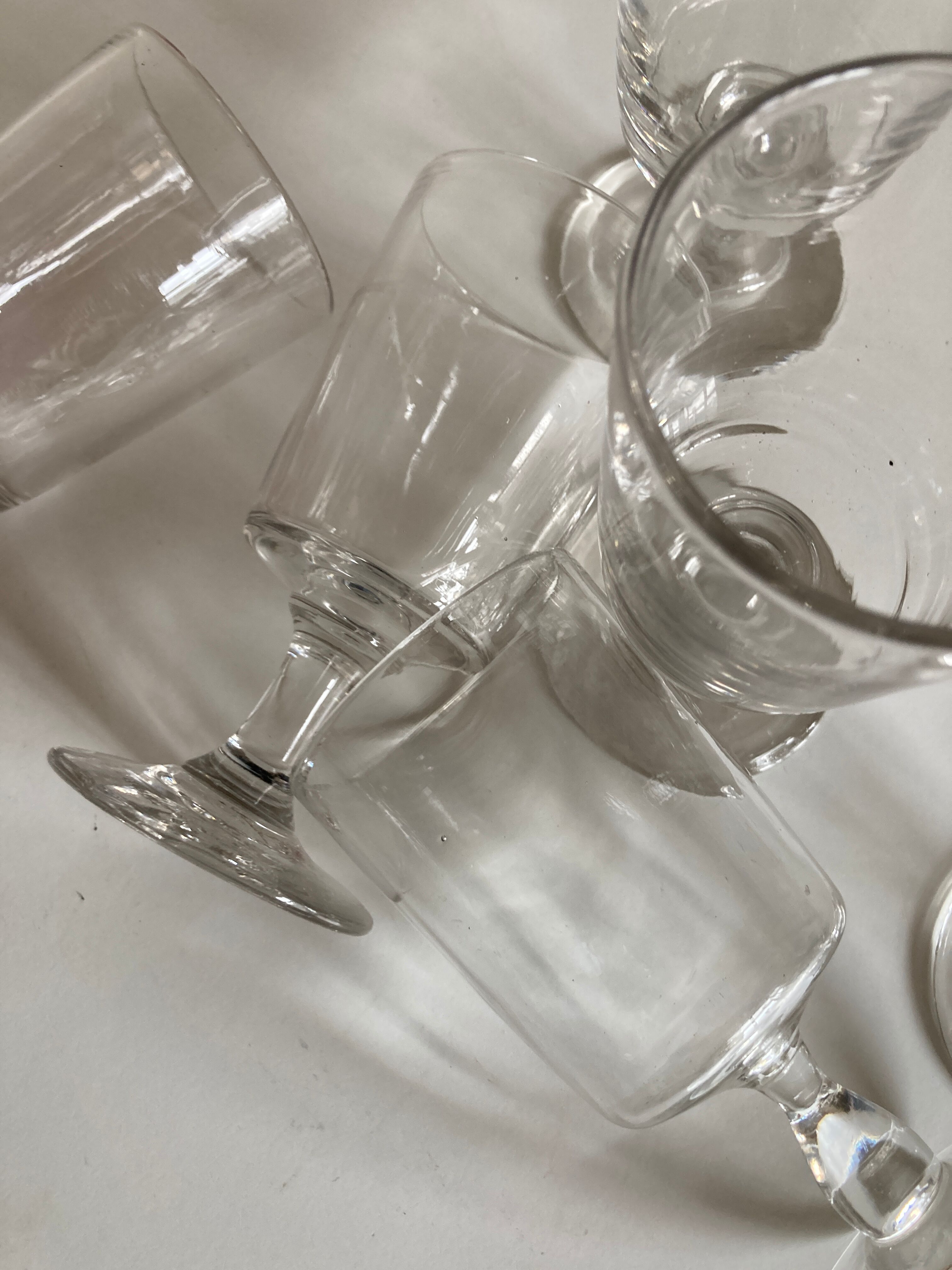 Set de 6 verres de campagne 19e rouleau à pied