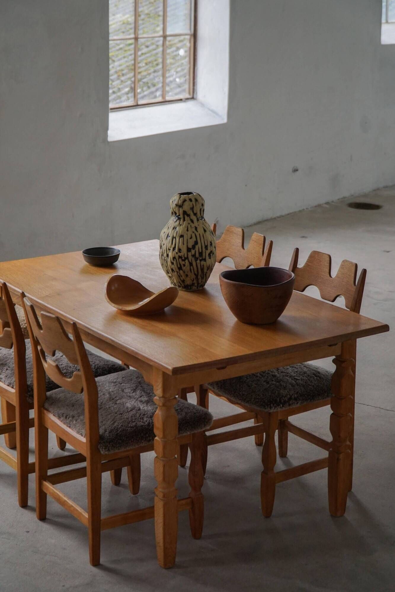 Henning Kjærnulf, rectangular dining table in oak, mid-century Danish modern, 1960s.