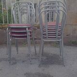 8 vintage chrome bistro chairs