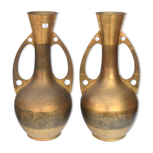 Paire de vases en laiton