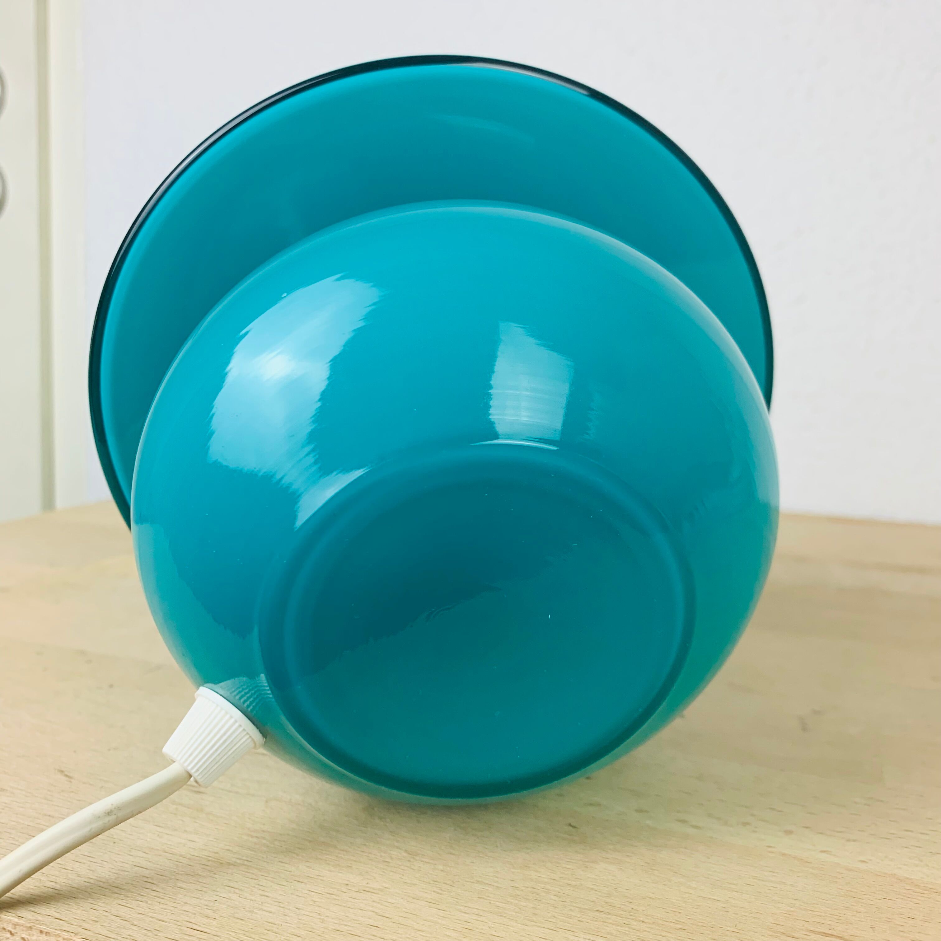 Blue glass mushroom lamp Domec