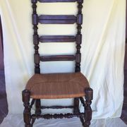 High chair with rush seating