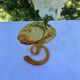 Amber blown glass soliflore vase vintage