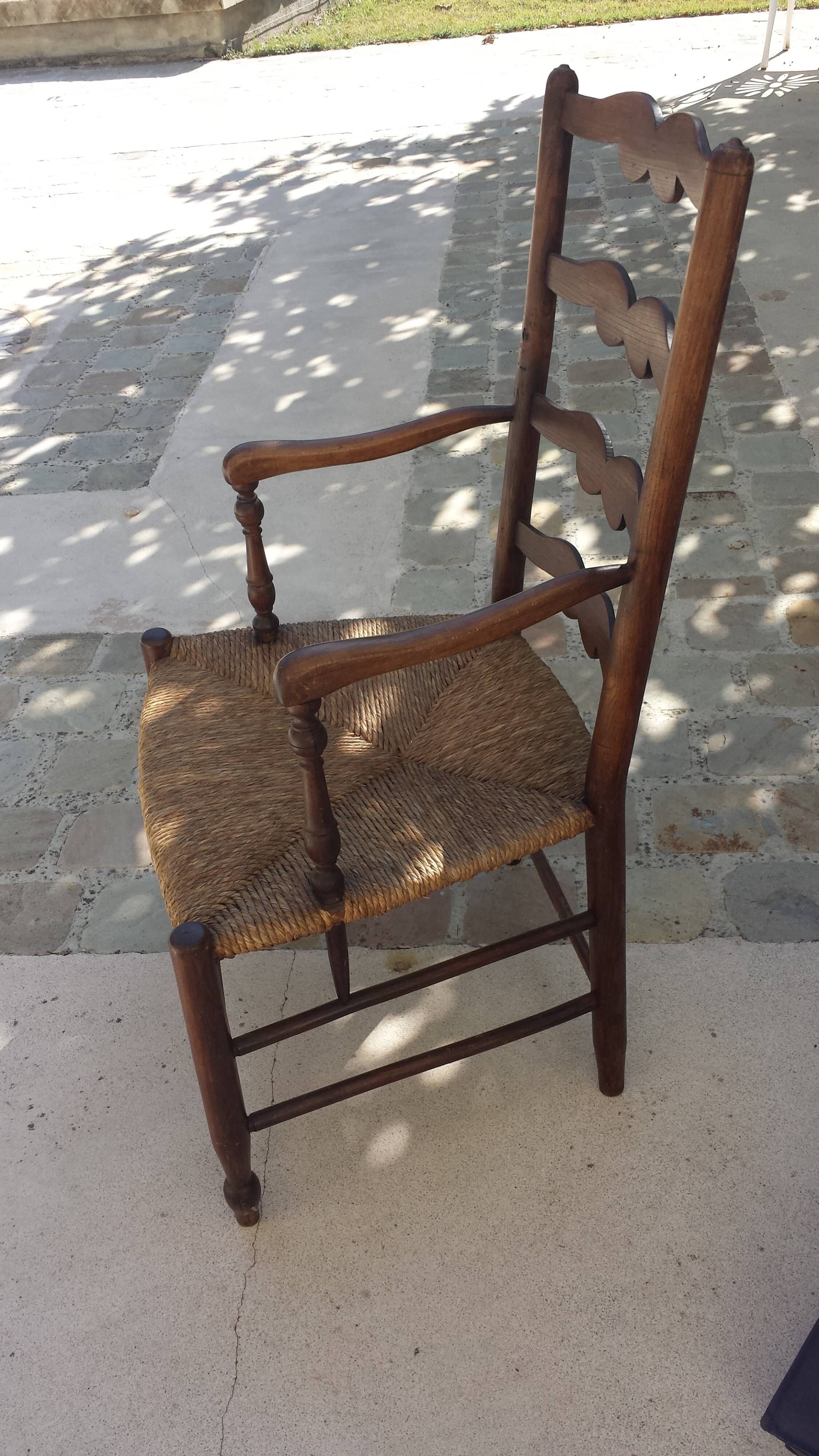 Antique Provençal Straw Armchair