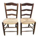 Pair of rustic mulched chairs