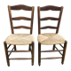 Paire de chaises paillées rustiques