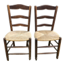 Paire de chaises paillées rustiques